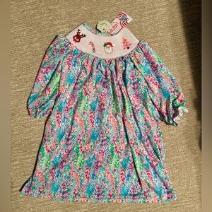 Smocked Christmas boutique dress NWT
